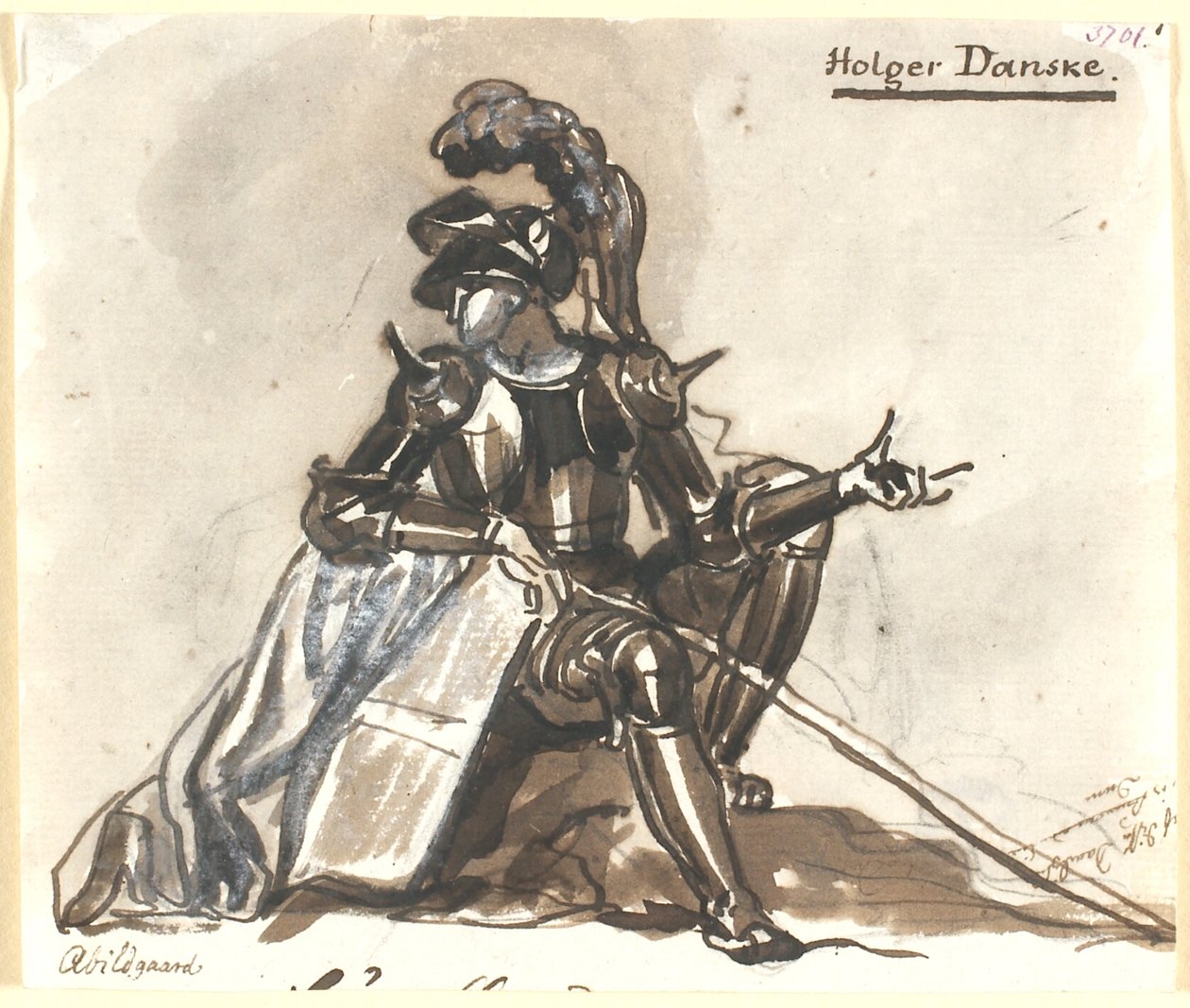 Holger Danske Sitting in Armor by Nicolai Abildgaard