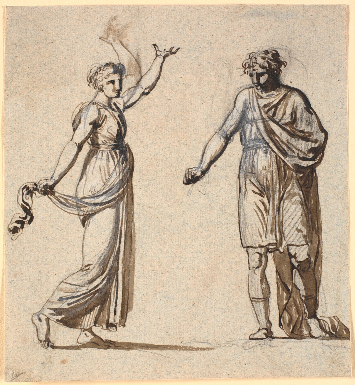 Man and Woman in Ancient Costumes by Nicolai Abildgaard