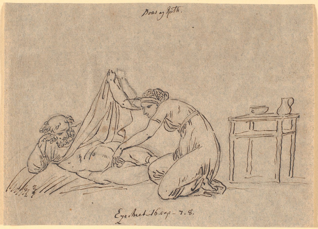 Ruth Caressing Boaz by Nicolai Abildgaard