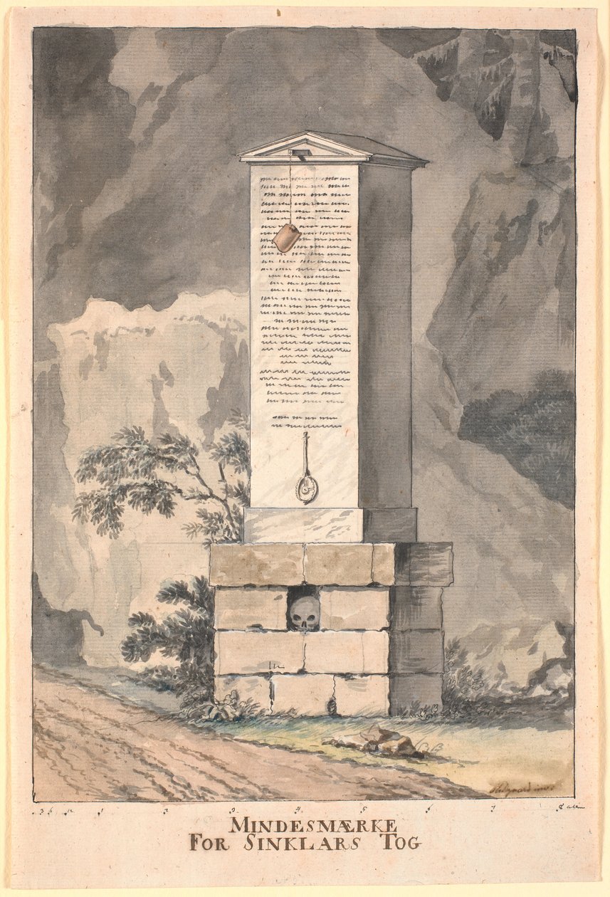 Draft for Memorial for Sinclair by Nicolai Abildgaard