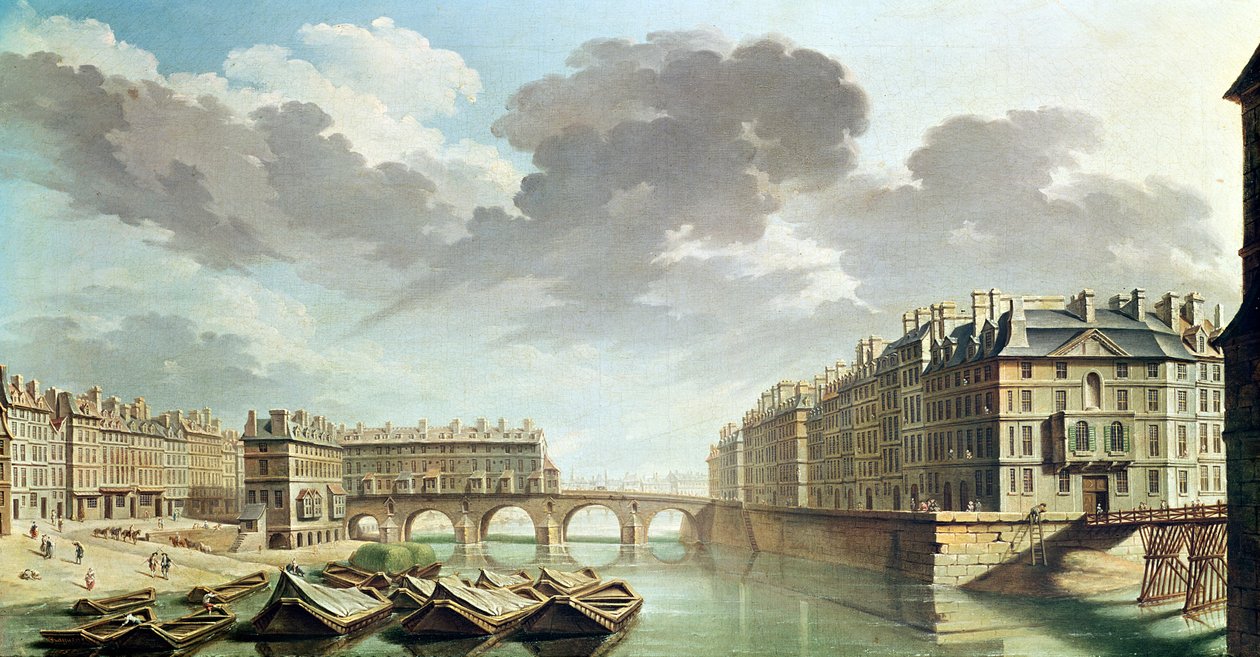 The Ile Saint-Louis and the Pont Marie in 1757 by Nicolas Raguenet