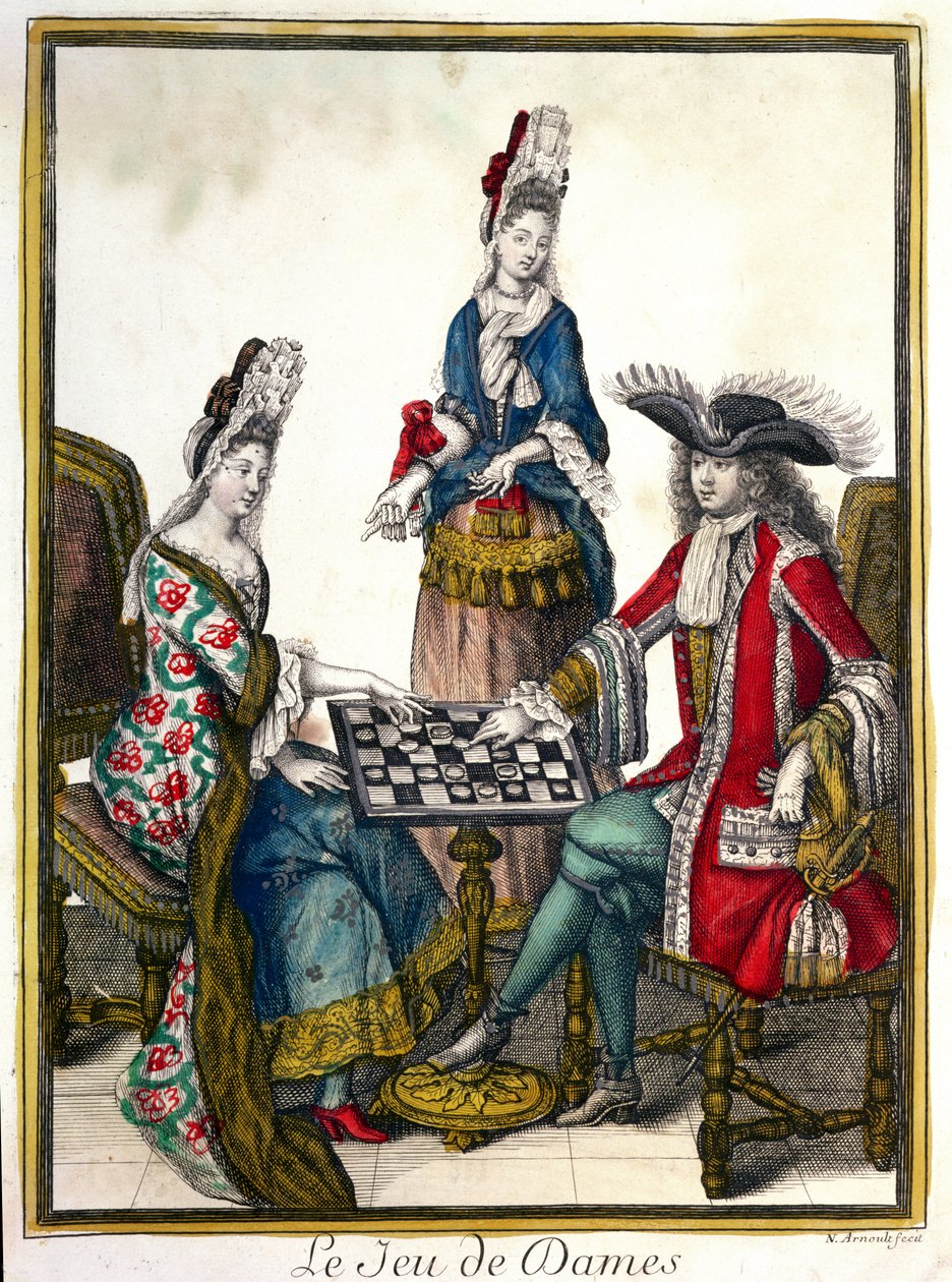 The Game of Draughts, End of 17th Century Beginning of 18th by Nicolas Arnoult