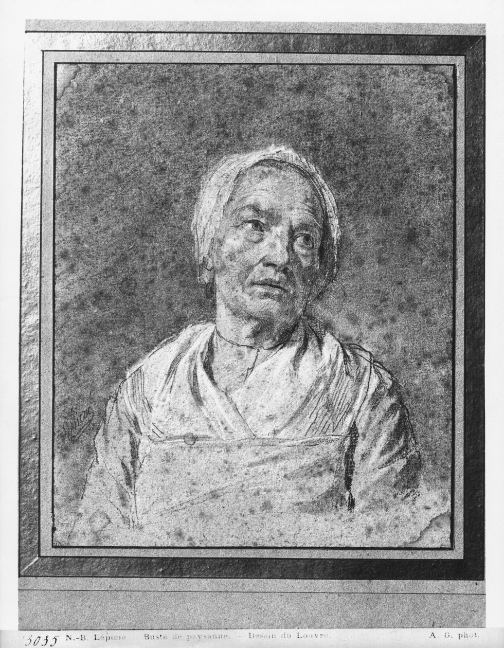 Bust of an Old Woman with Head Raised by Nicolas Bernard Lepicie