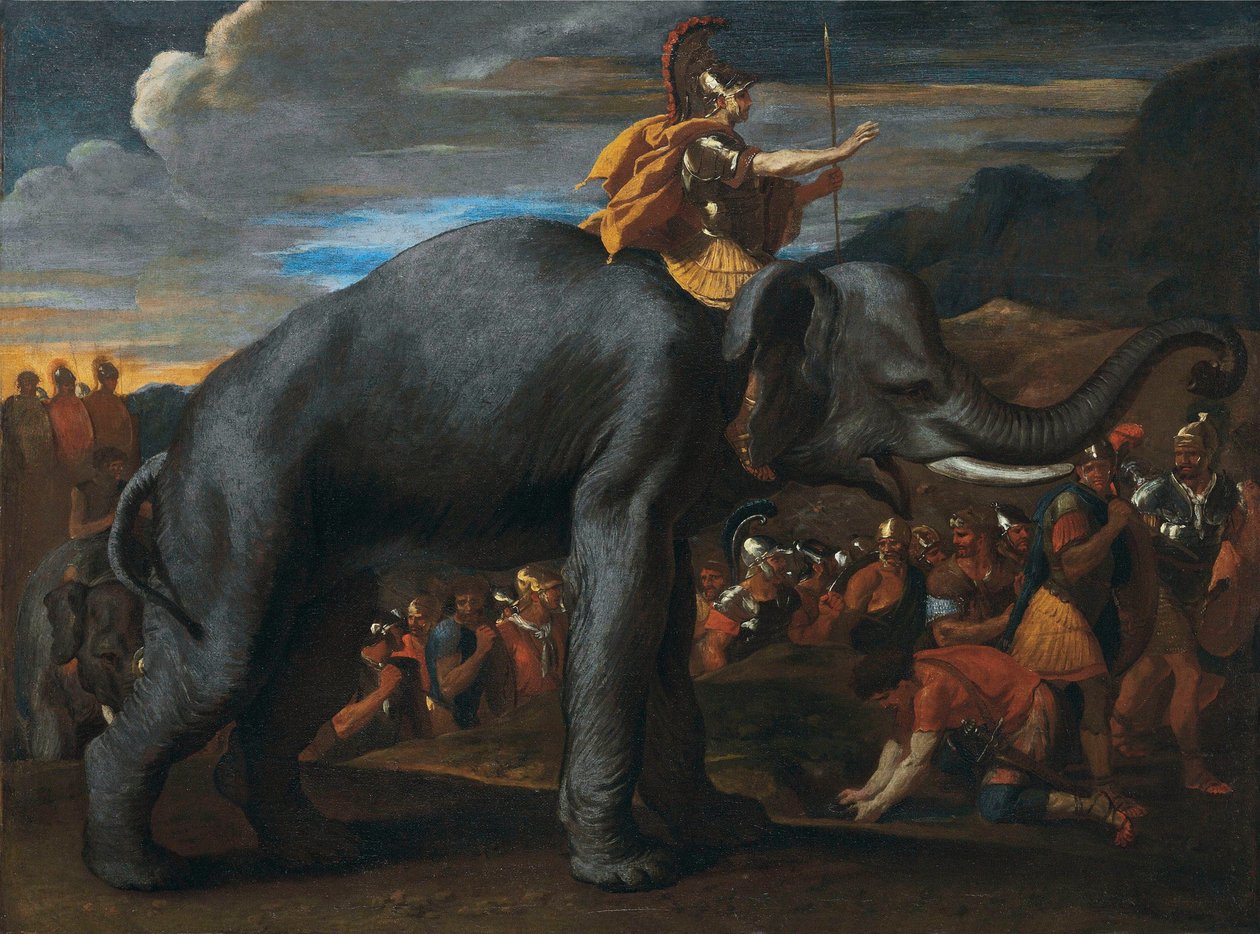 Hannibal Crossing the Alps on an Elephant by Nicolas Poussin