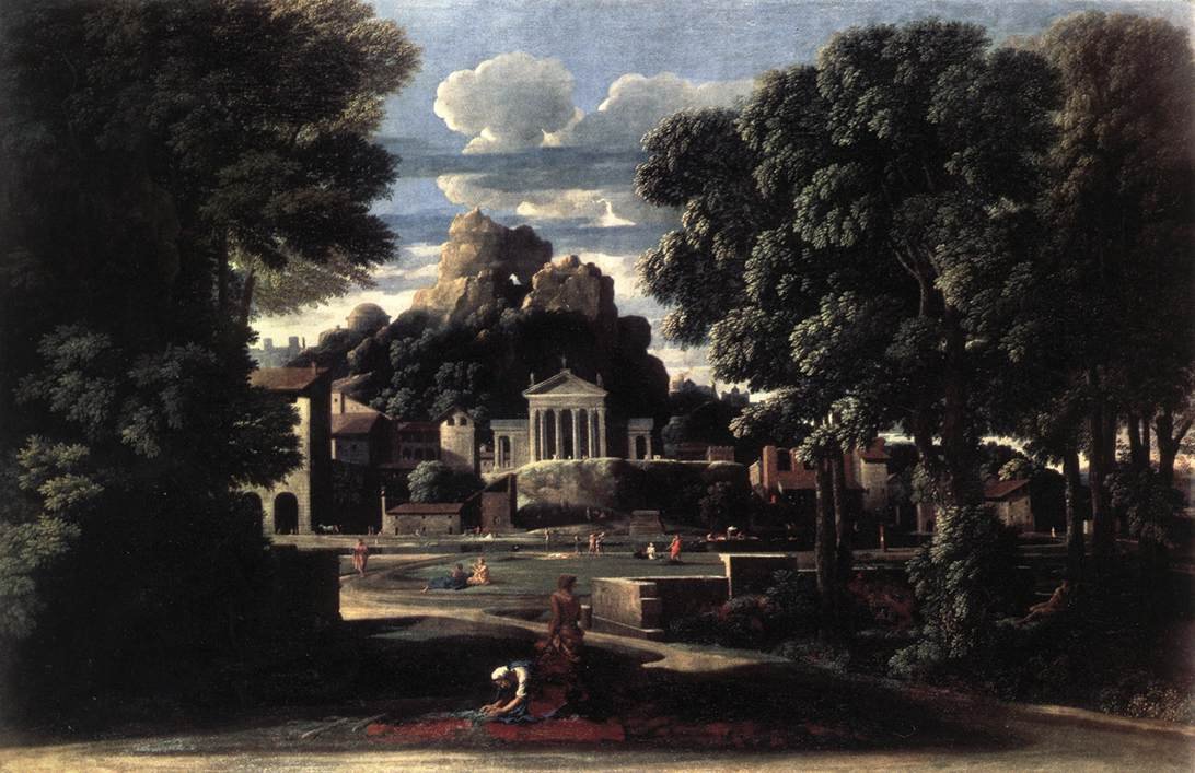 Landscape with the Gathering of the Ashes of Phocion by His Widow by Nicolas Poussin