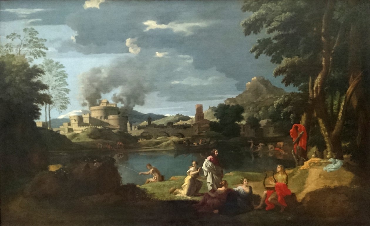Landscape with Orpheus and Eurydice by Nicolas Poussin