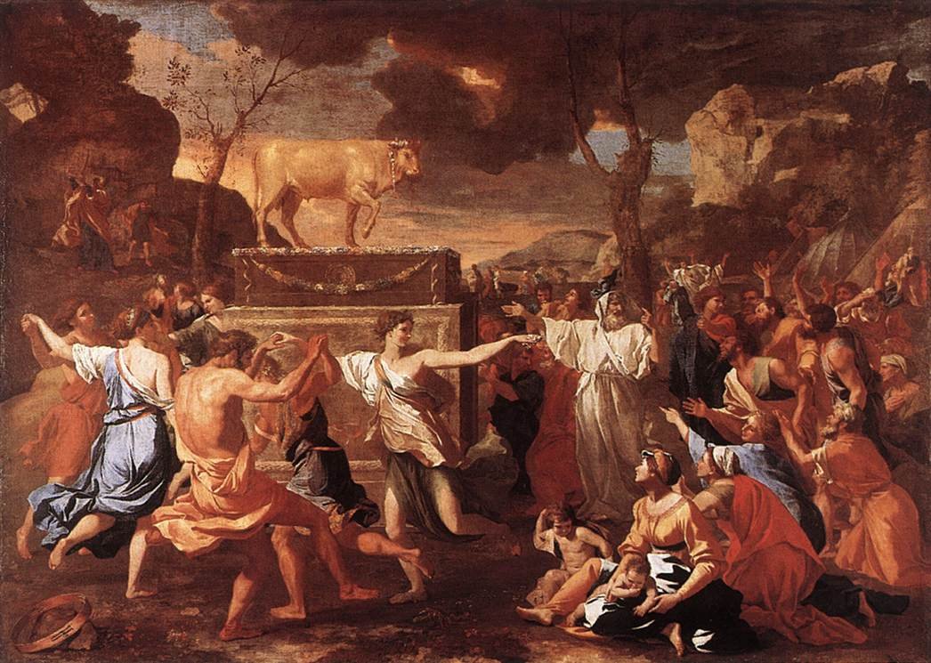 The Adoration of the Golden Calf by Nicolas Poussin