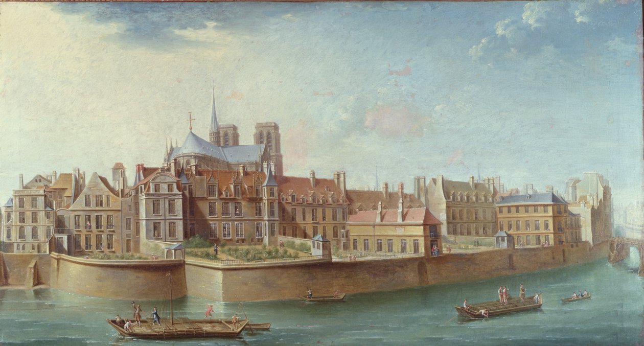 View of the Ile de la Cite from Ile St. Louis, Paris by Nicolas Raguenet
