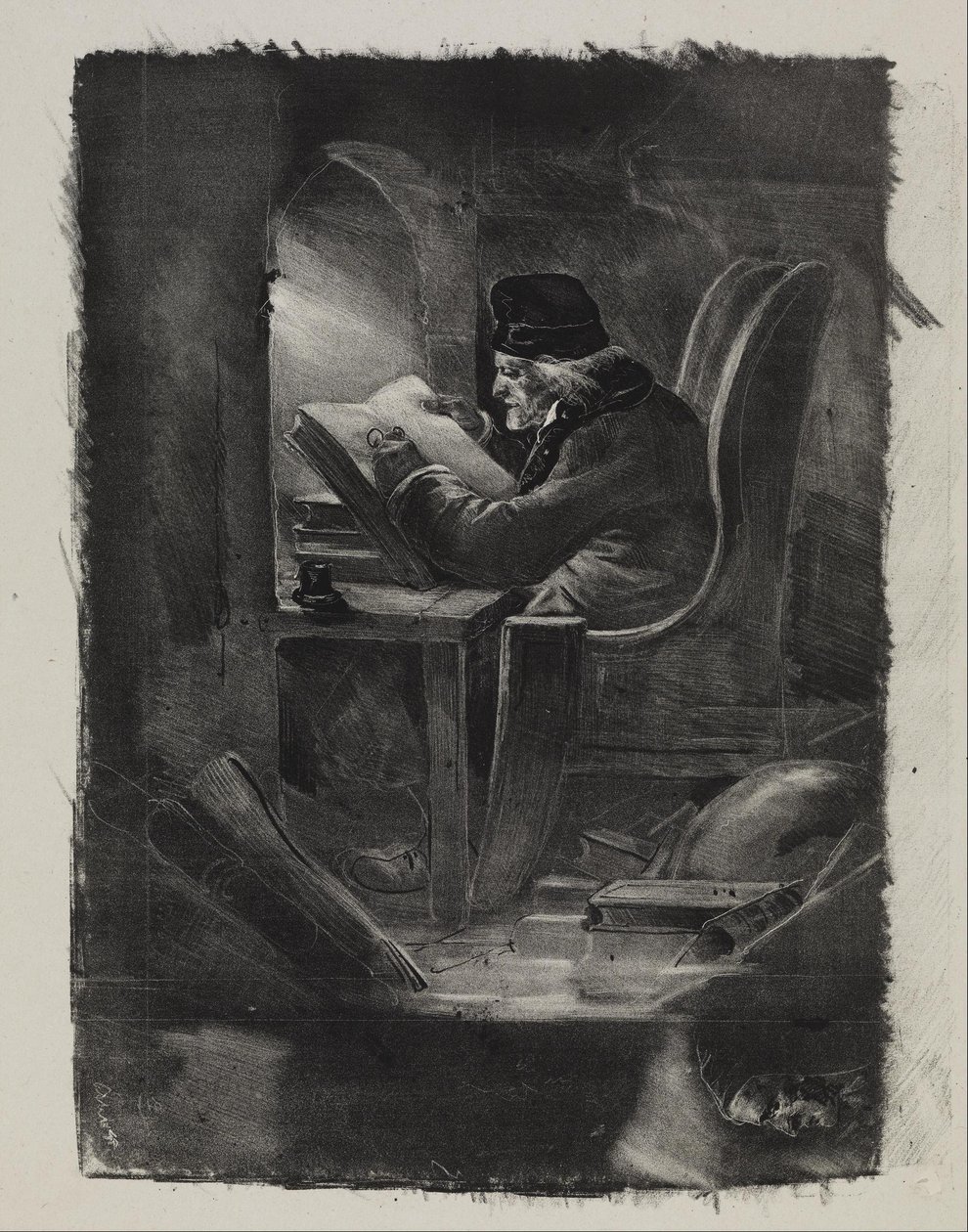Essai à la Manière Noire (A Geographer) by Nicolas Toussaint Charlet