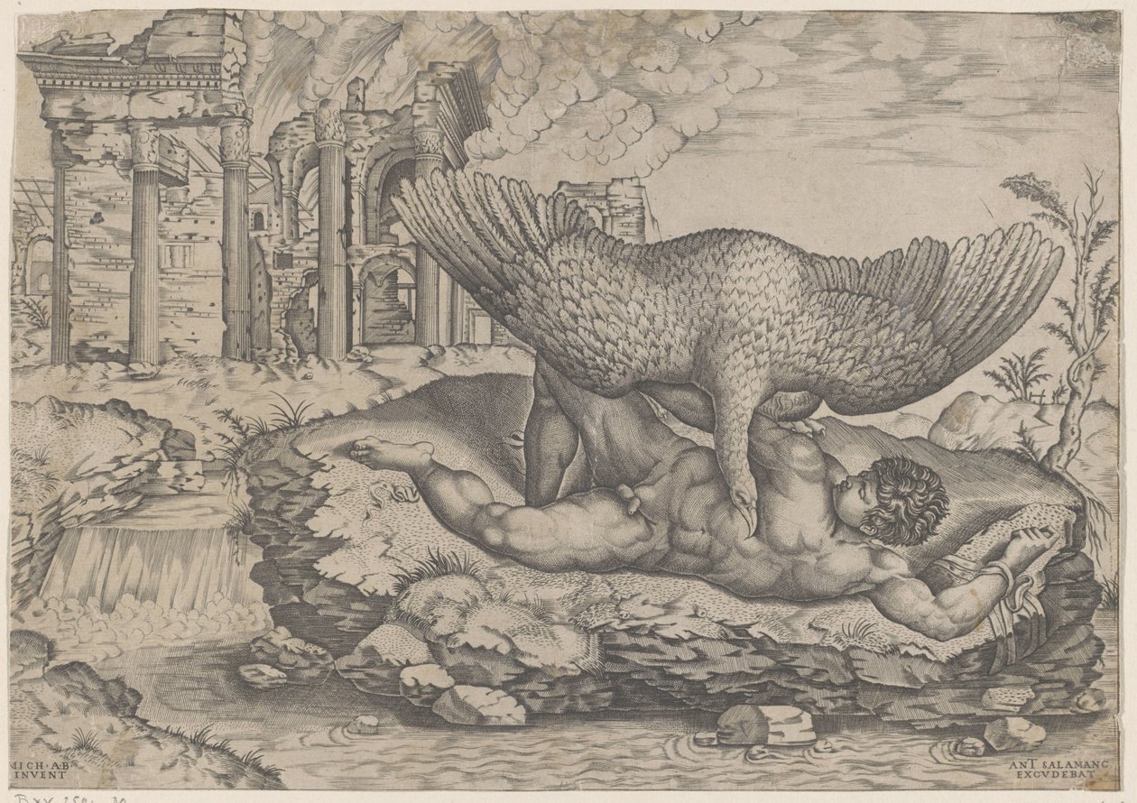 Tityus and the Vulture by Nicolas Beatrizet