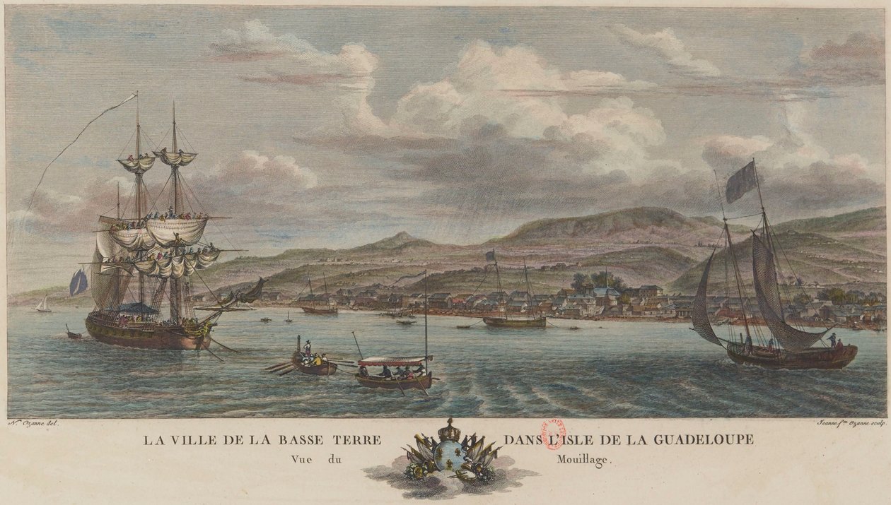 Anchorage of Basse-Terre in Guadeloupe in 1776 by Nicolas Ozanne