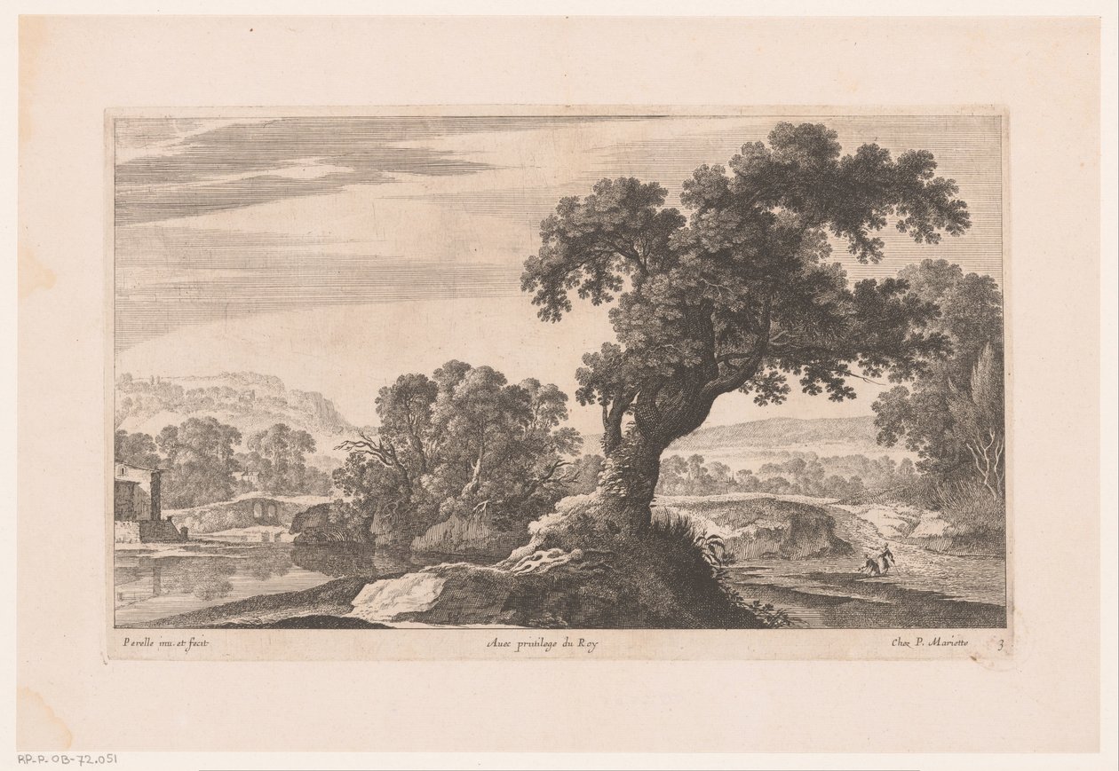 Landscape with Tree by a Lake by Nicolas Perelle
