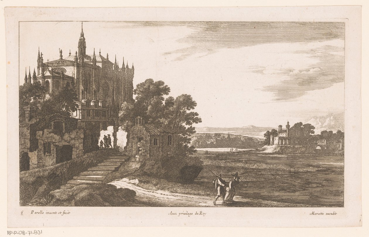 Landscape with Cathedral by Nicolas Perelle