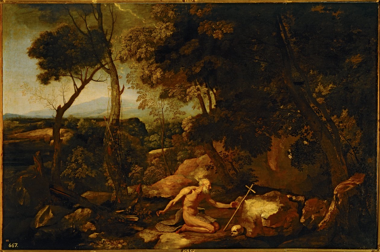 Landscape with Saint Jerome by Nicolas Poussin