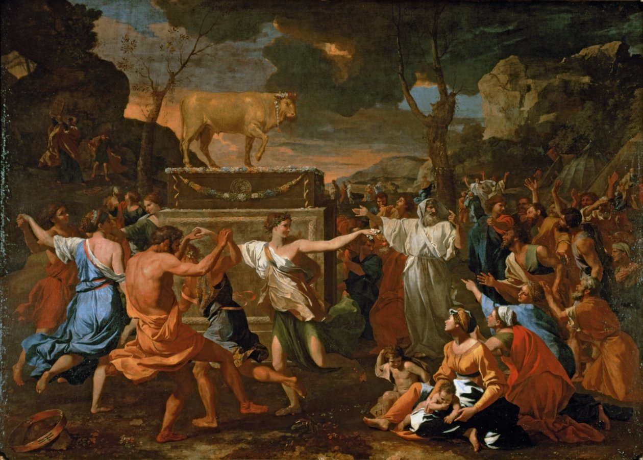 The Adoration of the Golden Calf by Nicolas Poussin