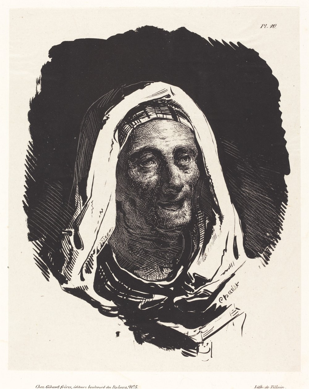 Head of an Old Woman by Nicolas Toussaint Charlet