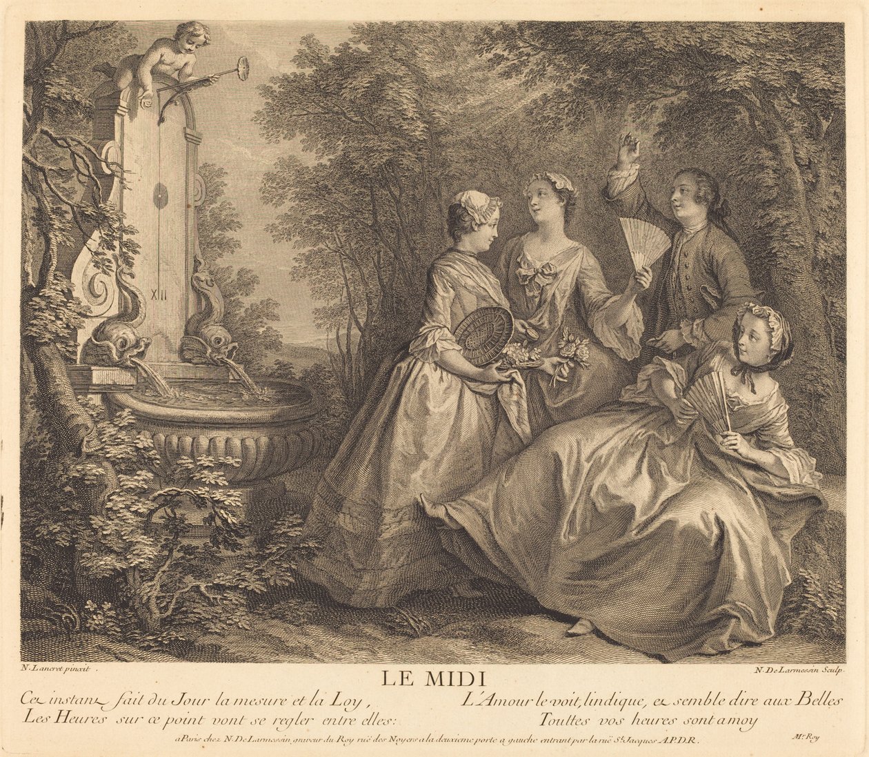 Noon by Nicolas de Larmessin IV after Nicolas Lancret