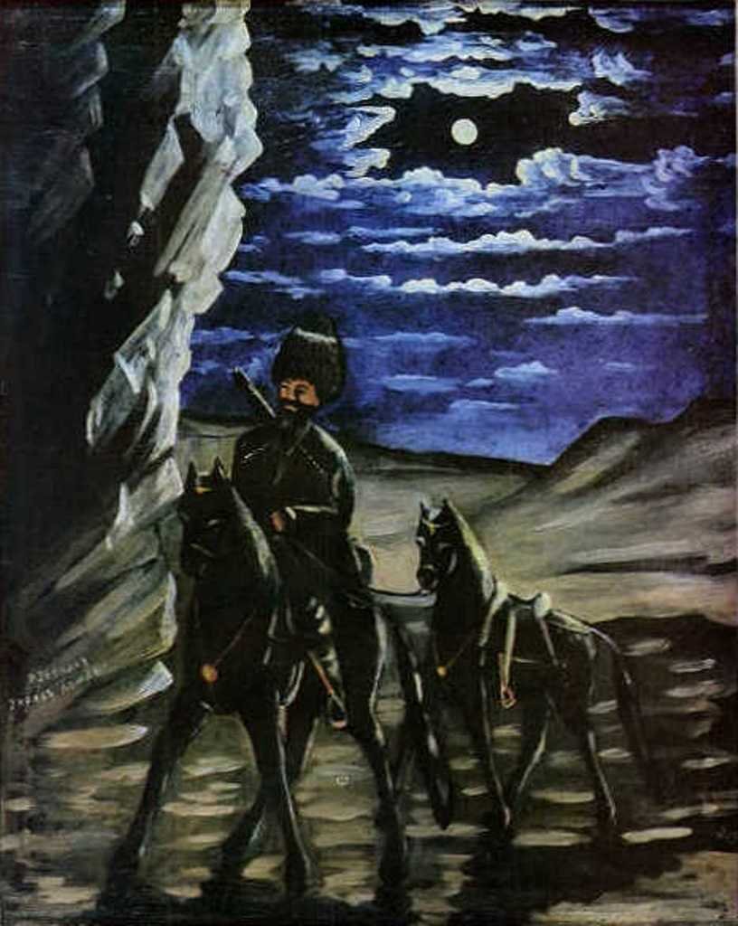 A Robber with a Stolen Horse by Niko Pirosmani