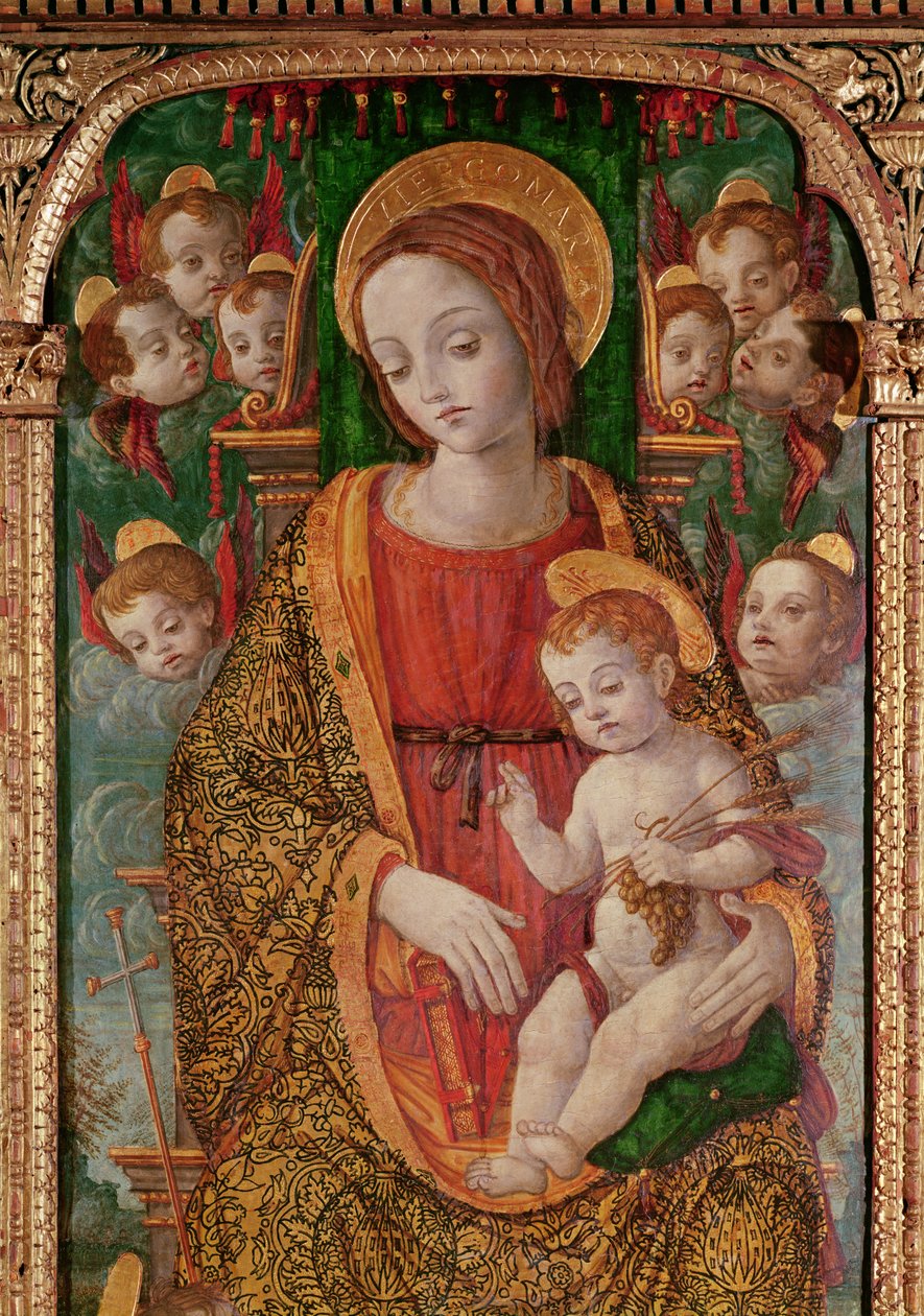 Virgin and Child with SS. Gregory and Martin (detail of the Virgin) by Nikola Bozidarovic