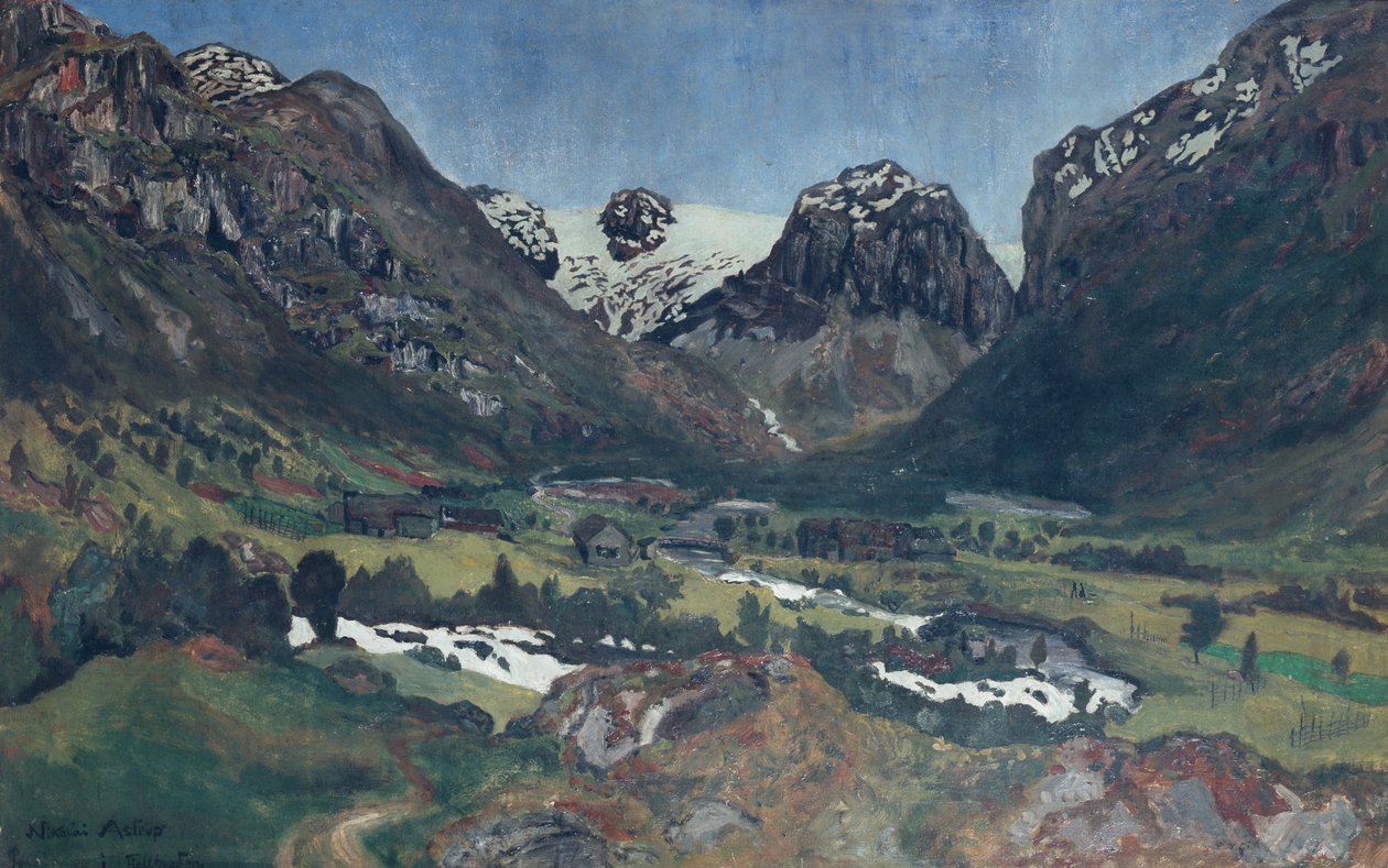 June night in the mountain village by Nikolai Astrup
