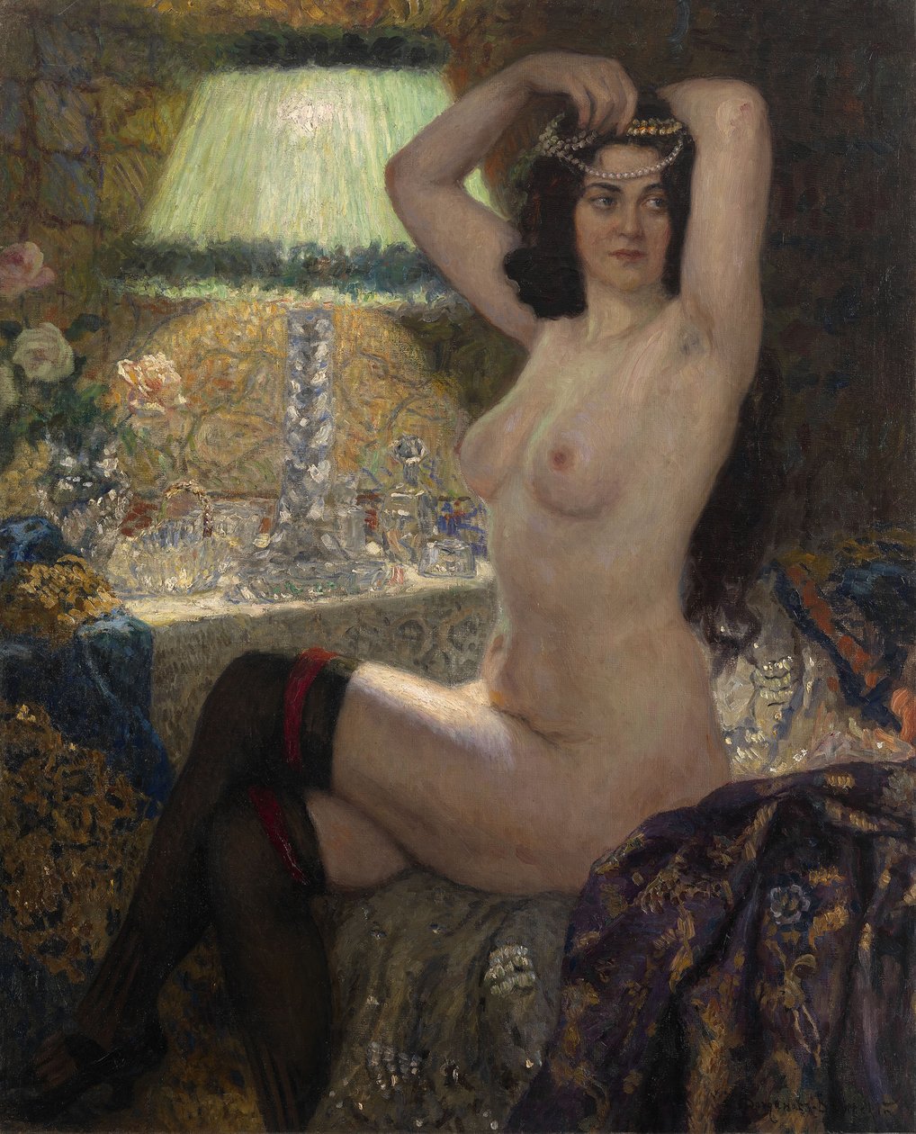 By the Green Lamp by Nikolai Petrovich Bogdanov Belsky