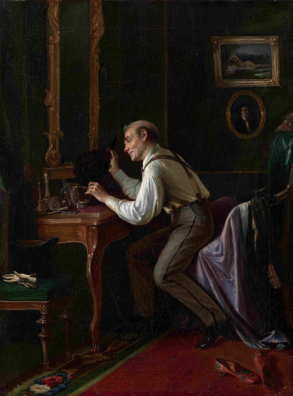 At the Dressing Table, 1872 by Nikolai Yakovlevich Gribkov