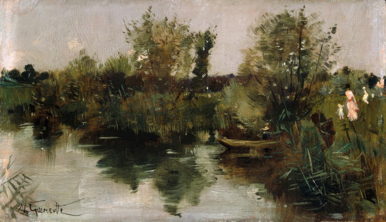 Idyllic River Landscape by Norbert Goeneutte
