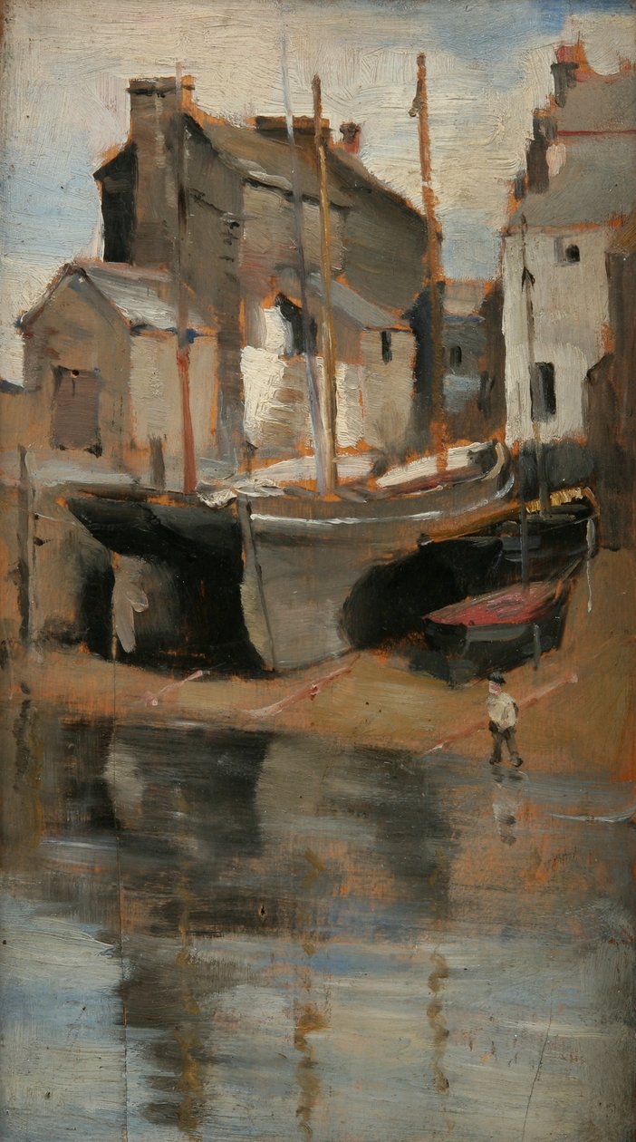 Boats and Cottages by Norman Garstin