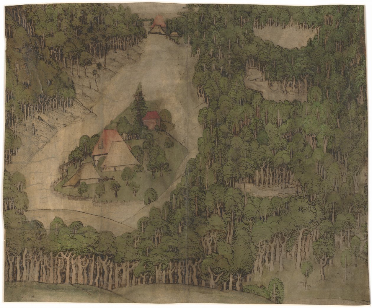 A Farmstead in a Wood by Nuremberg School