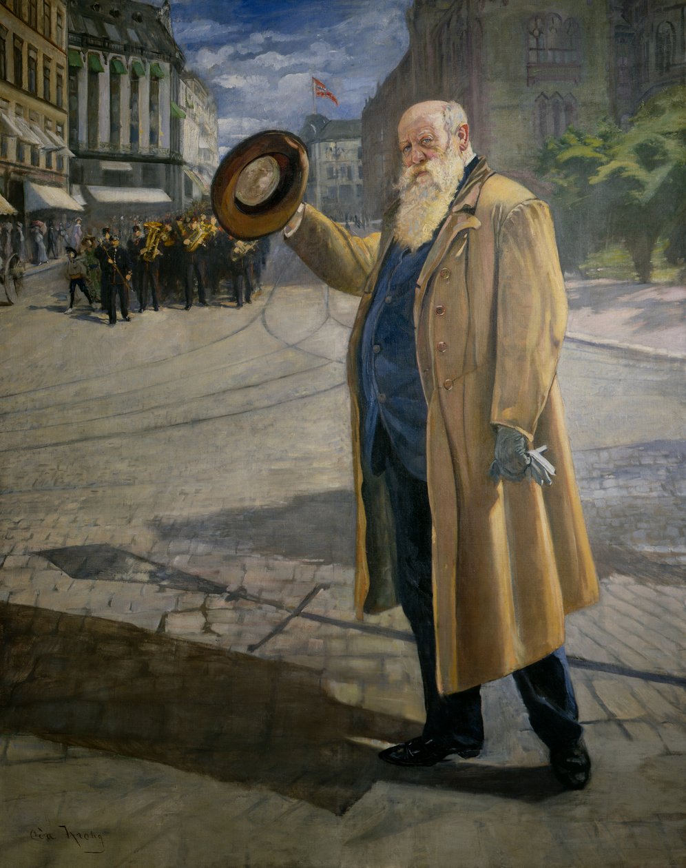 Christian Krohg at Karl Johan by Oda Krohg