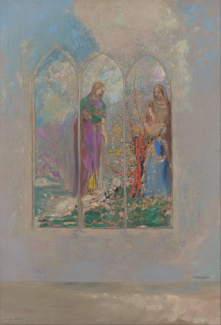Devotion Near a Red Bush by Odilon Redon