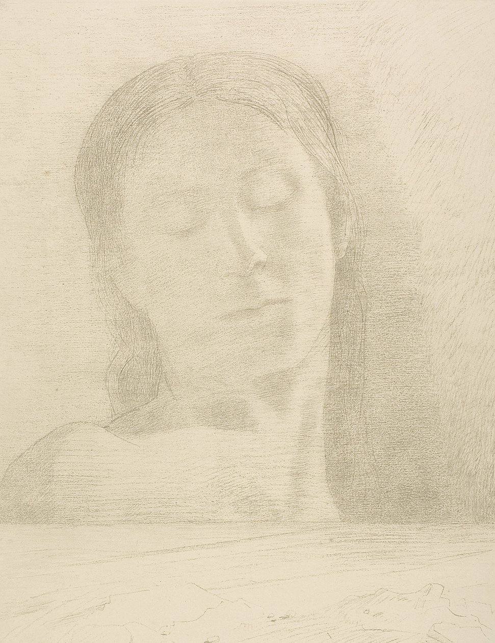 Closed Eyes by Odilon Redon
