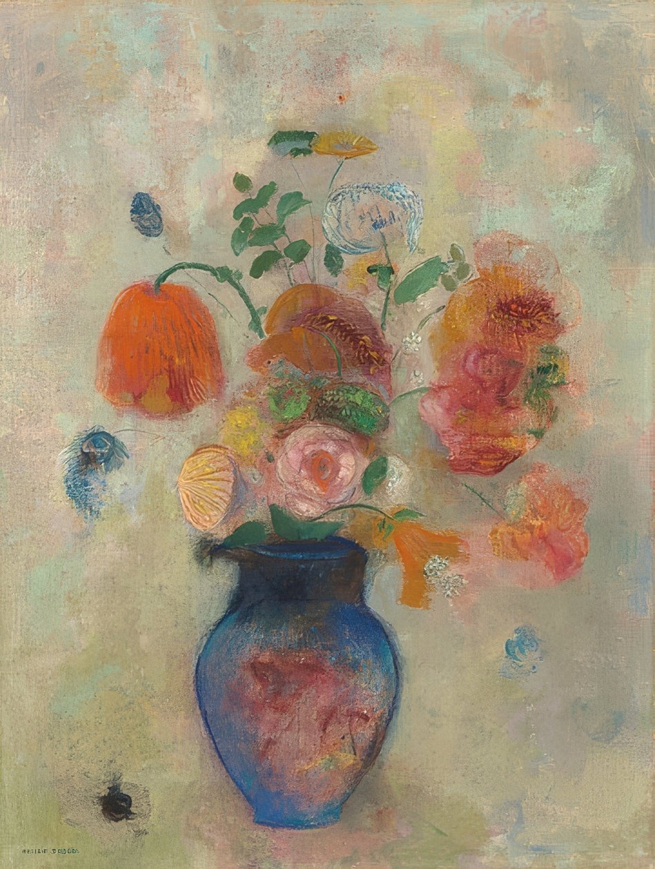 Large Vase with Flowers. Around 1912 by Odilon Redon
