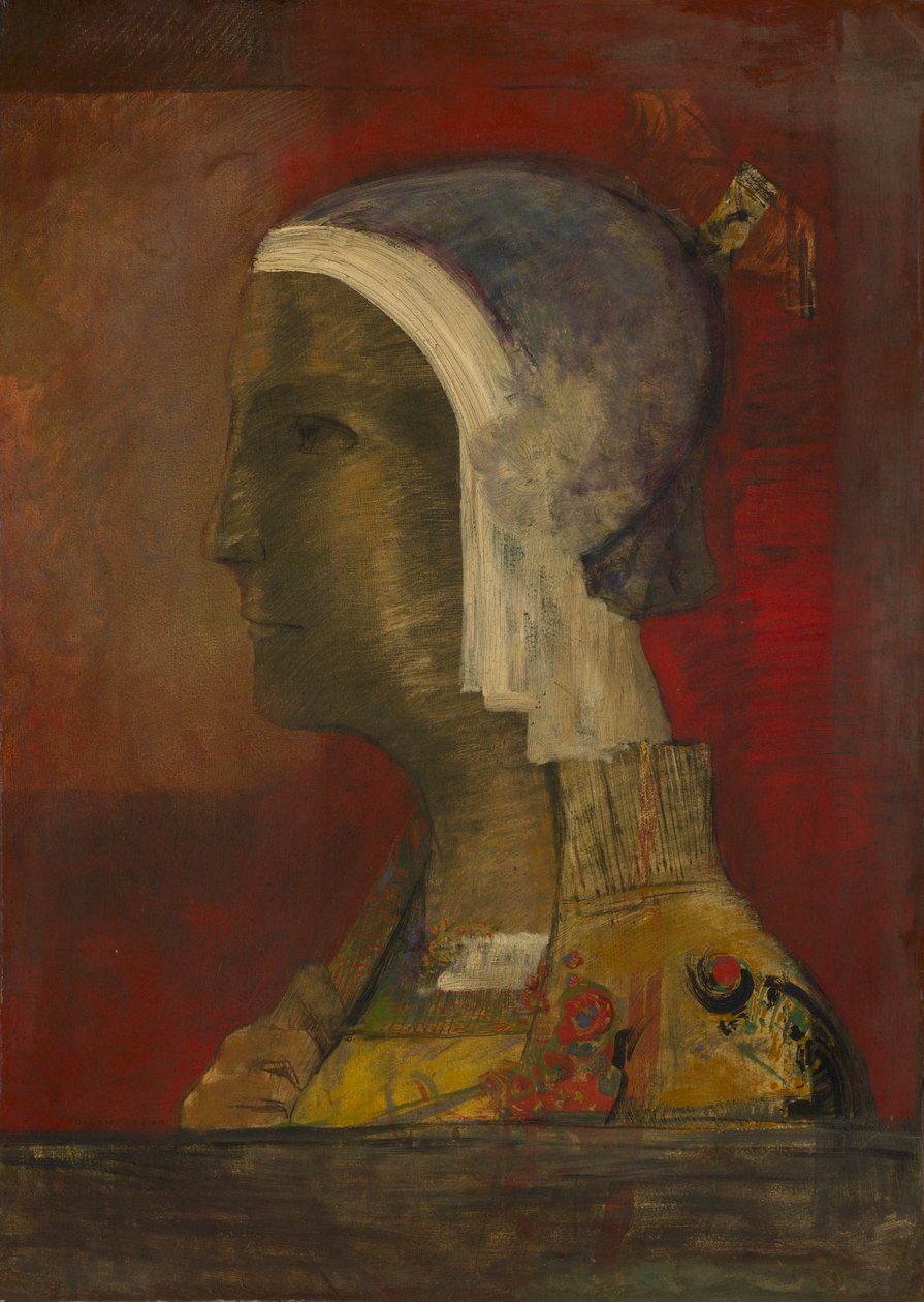 Symbolic Head, c. 1890 by Odilon Redon