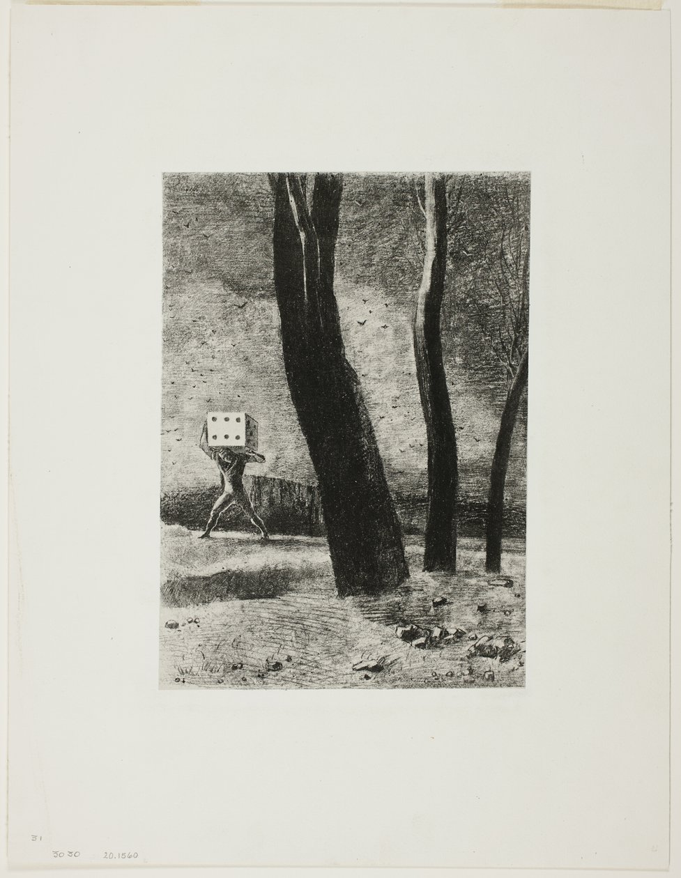 The Gambler, plate five from In Dreams by Odilon Redon