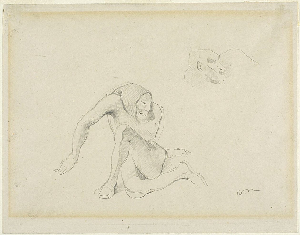 Two Grotesque Figures by Odilon Redon