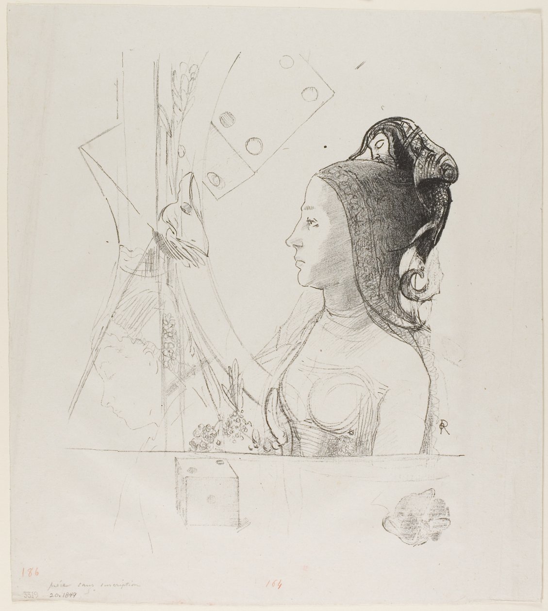 Untitled Trial Lithograph by Odilon Redon