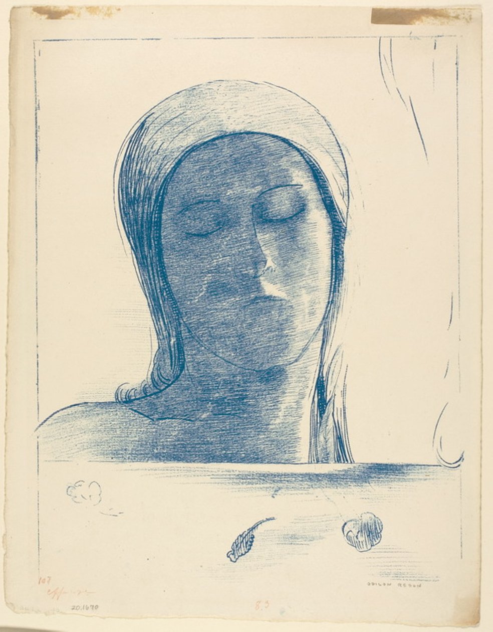 Closed Eyes by Odilon Redon