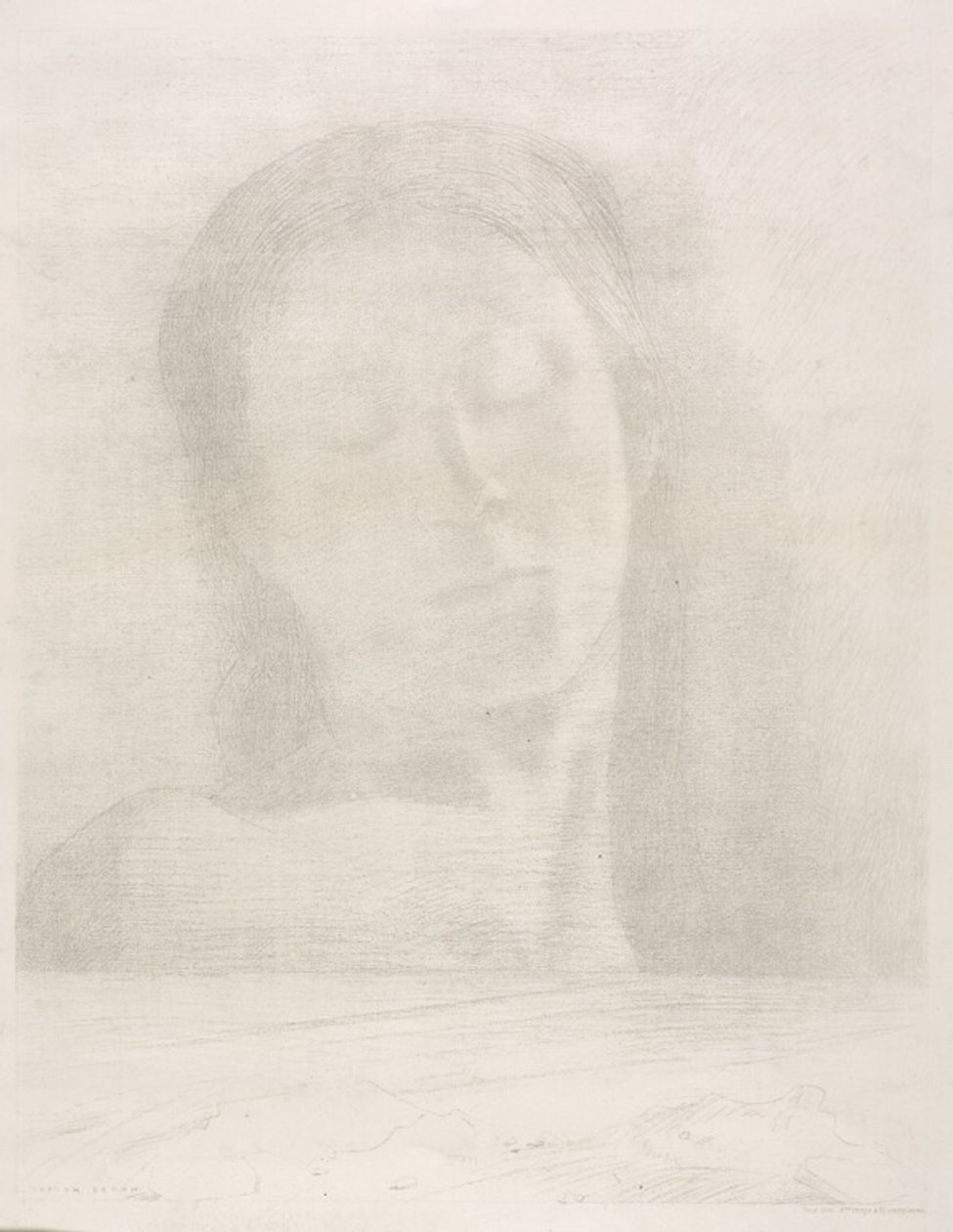 Closed Eyes by Odilon Redon