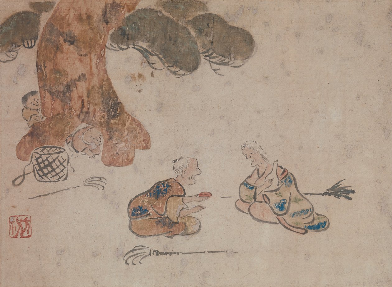 Old Man and Woman by Ogata Korin