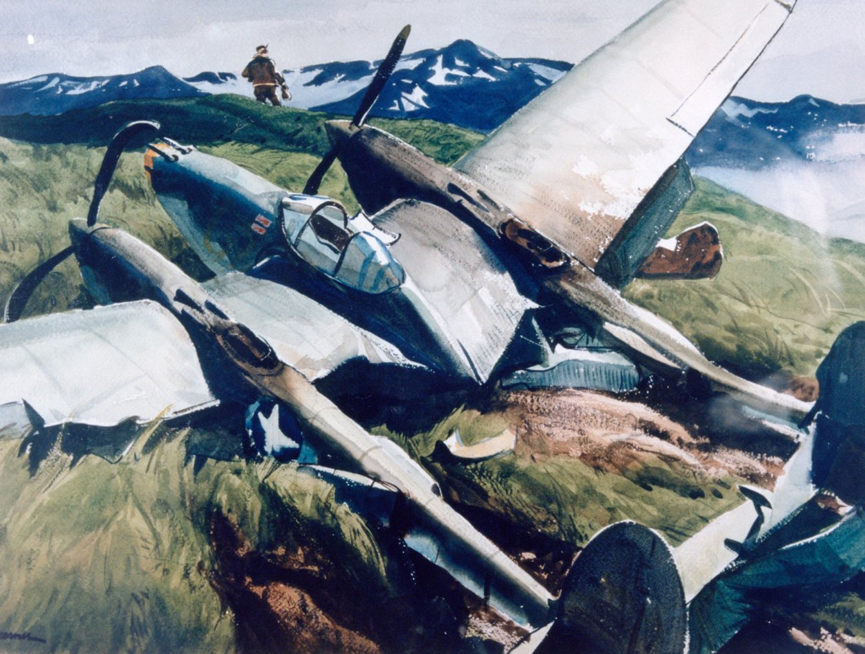 Crash Landing, Aleutians, 1943 by Ogden Minton Pleissner