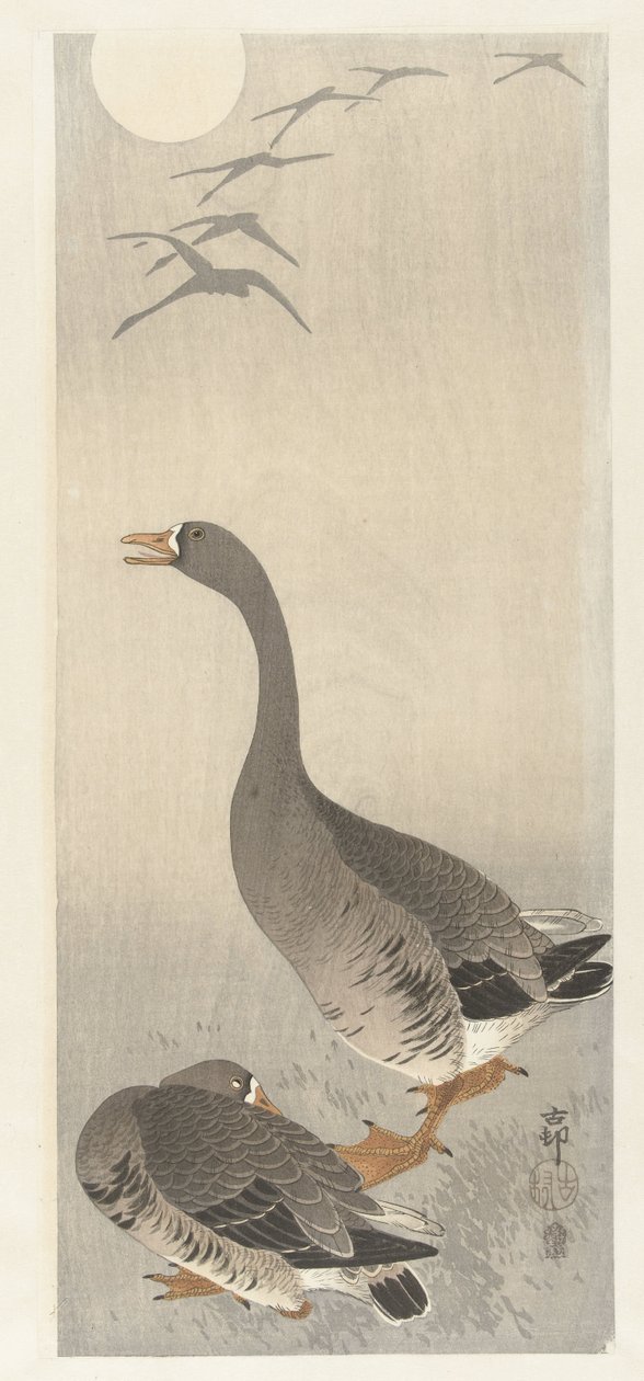 Two Geese by Ohara Koson