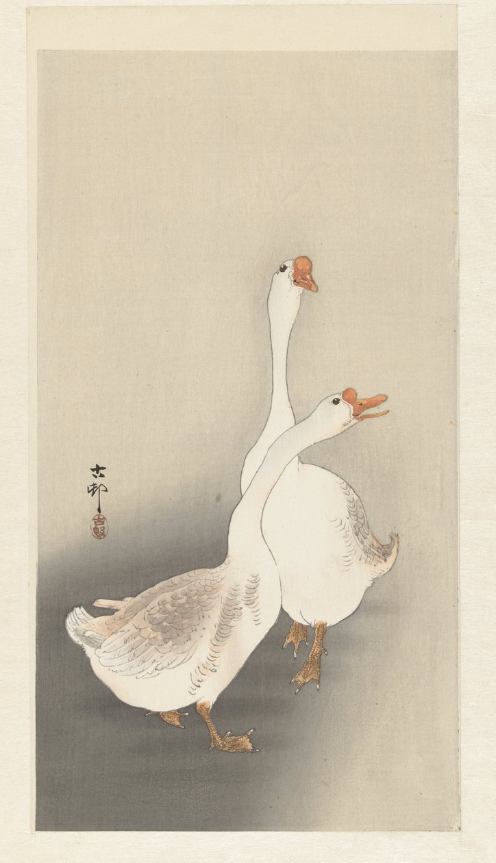 Two Geese by Ohara Koson
