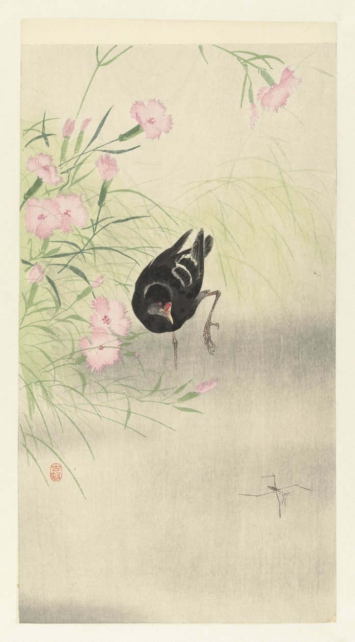 Moorhen by Flowering Plant by Ohara Koson