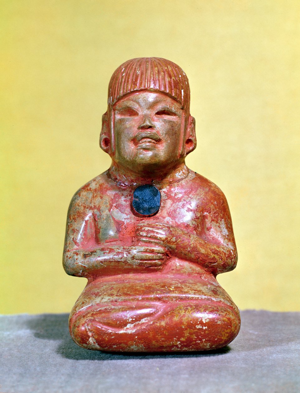 Seated Figure, Possibly One of the Earliest Representations of the God of Maize and Joy, from La Venta, Tabasco by Olmec