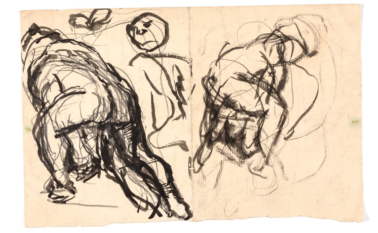 Studies of a Bent-Over Figure by Oluf Hartmann