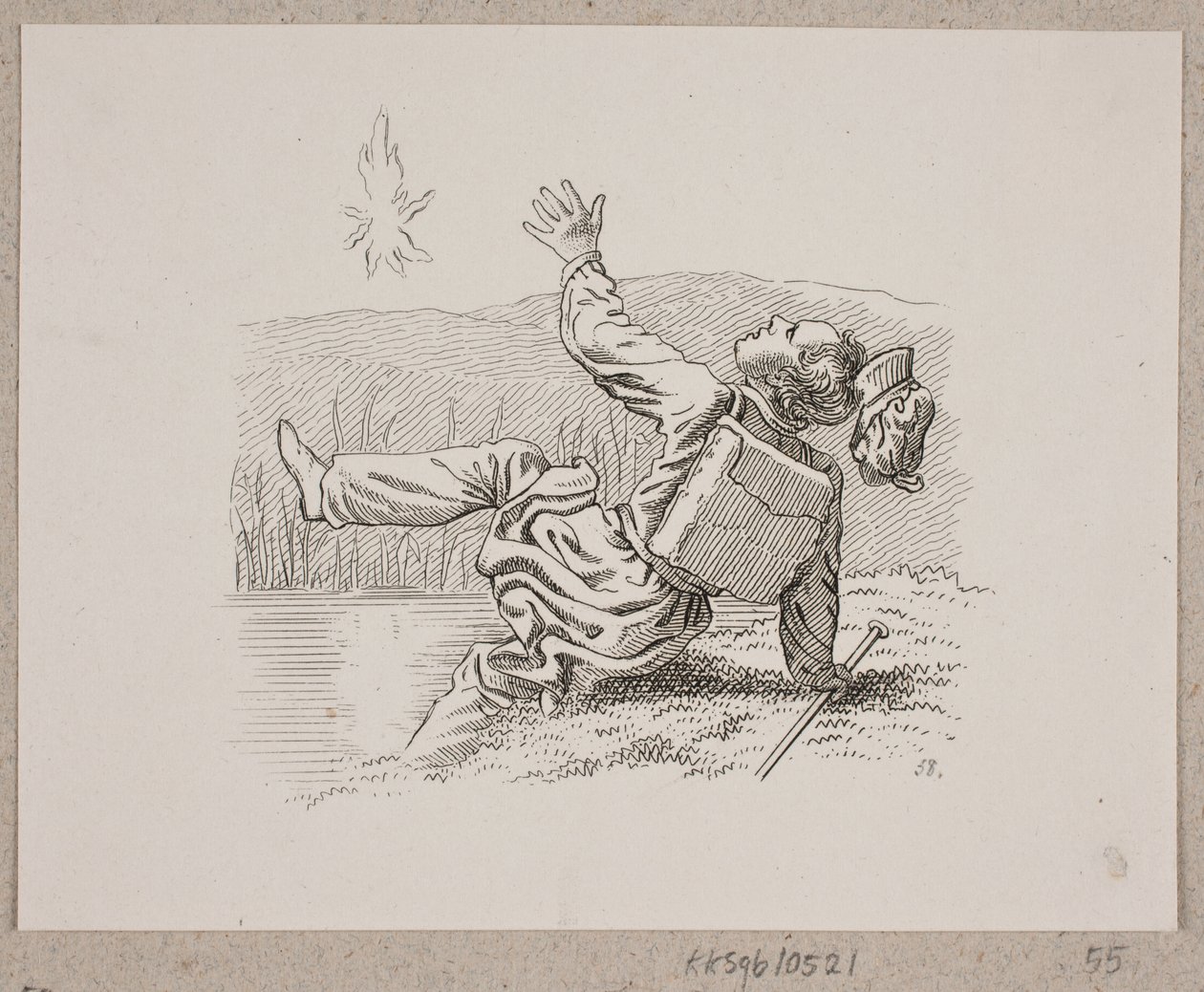 The Lantern Man and the Wanderer by Oluf Olufsen Bagge