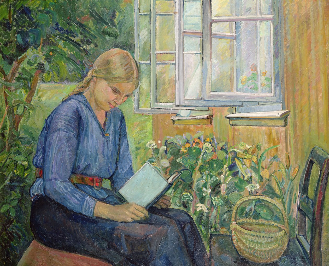 Eva Reading by Oluf Wold Thorne