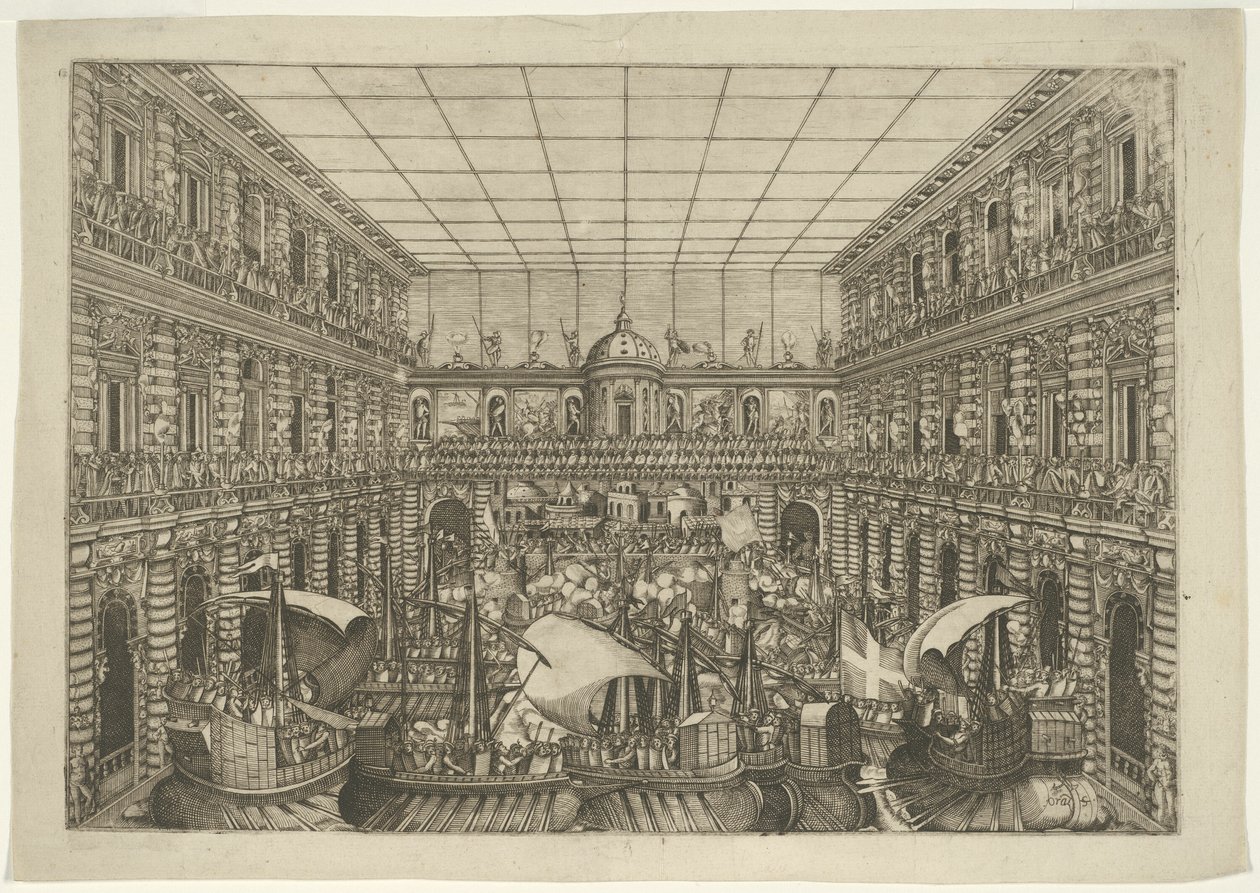 Naumachia in the Courtyard of Palazzo Pitti by Orazio Scarabelli
