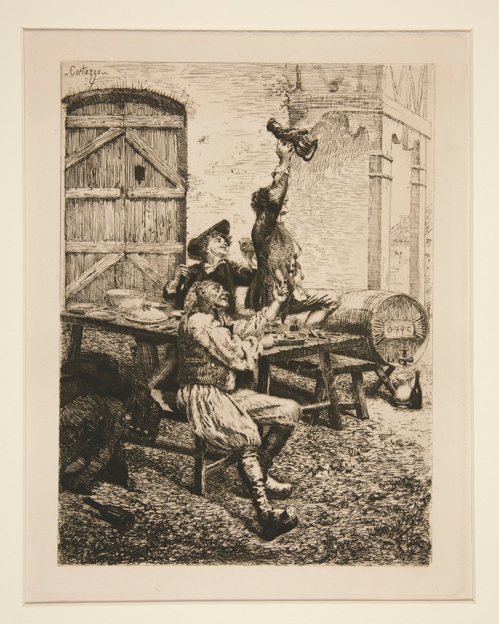 Country Scene: The Drinkers by Oreste Cortazzo